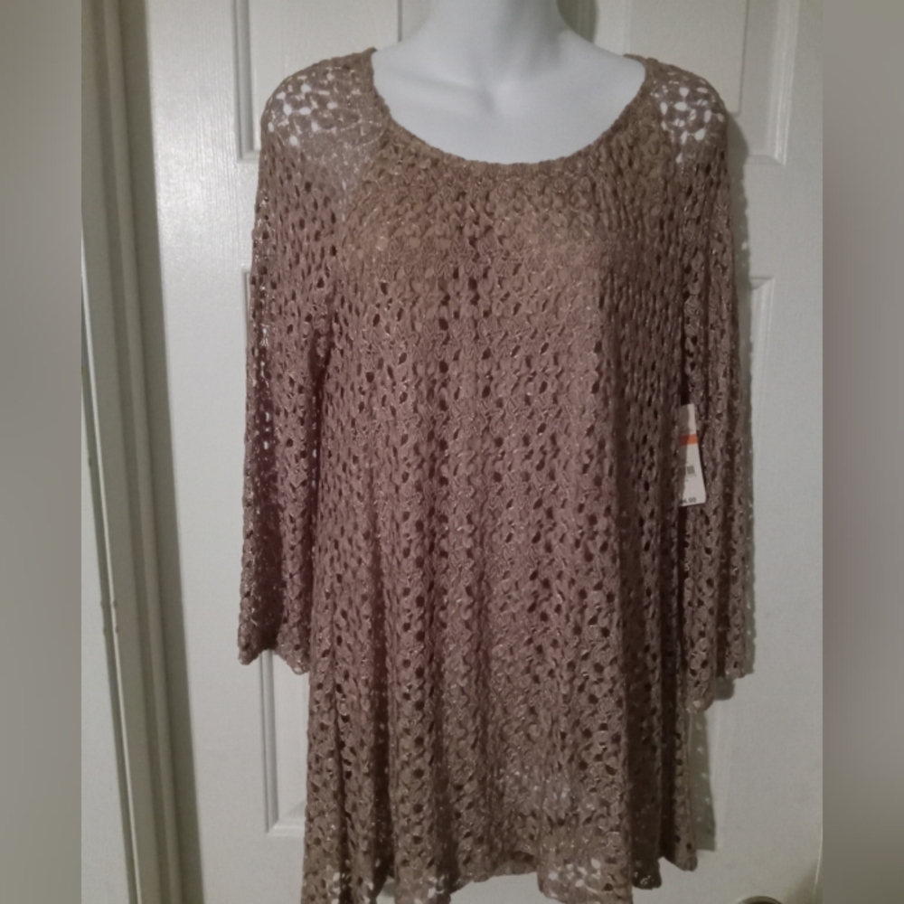 Belk Camel Knit Lace Top/ Dress